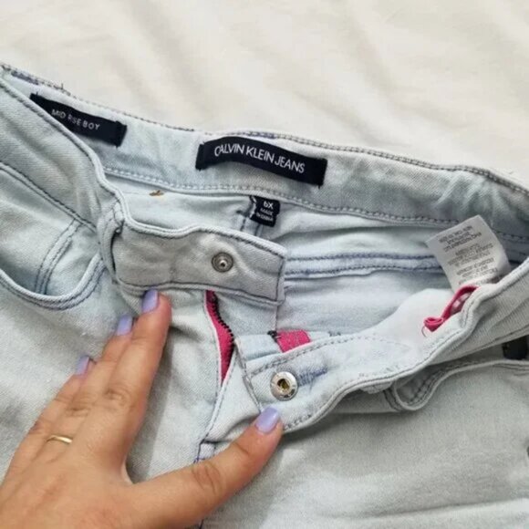 🔴 Calvin Klein Little girl light denim shorts size 6x (E7) - Picture 5 of 6